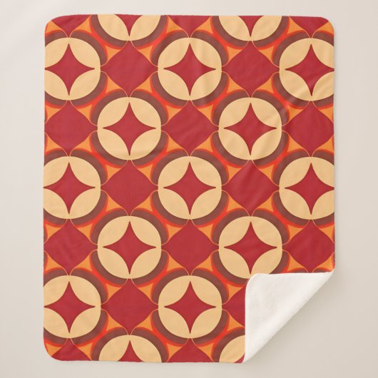 rotes geometrisches abstraktes Design Sherpadecke (Vorderseite)