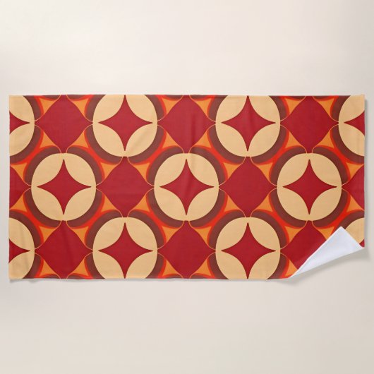 rotes geometrisches abstraktes Design Strandtuch (Vorderseite)