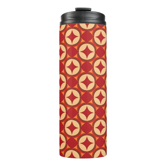 rotes geometrisches abstraktes Design Thermosbecher (Vorderseite)