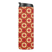 rotes geometrisches abstraktes Design Thermosbecher (Nach rechts gedreht)