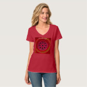 rotes geometrisches Design T-Shirt (Vorderseite Vollansicht)