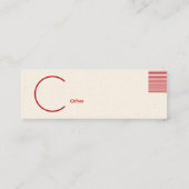 Rotes geometrisches - dünn mini visitenkarte (Rückseite)