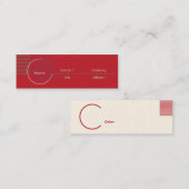Rotes geometrisches - dünn mini visitenkarte (Vorne/Hinten)