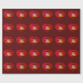 Rotes geometrisches Herzdreieck Geschenkpapier (Flach)