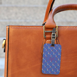 Rotes geometrisches minimalistisches blaues Muster Gepäckanhänger