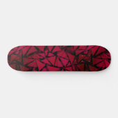 rotes geometrisches, modernes polygonales Muster Skateboard (Horizontal)