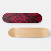 rotes geometrisches, modernes polygonales Muster Skateboard (Horizontal)