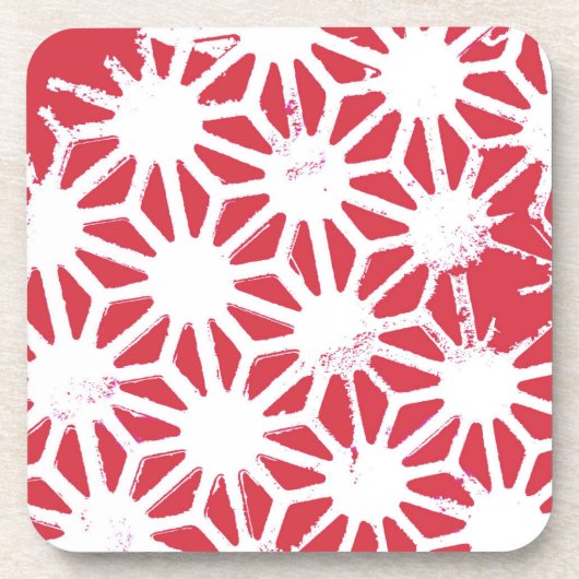 rotes geometrisches Muster Getränkeuntersetzer (Vorderseite)