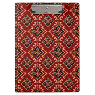 rotes geometrisches Muster / Indianerausdruck Klemmbrett