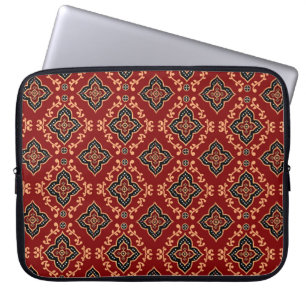 rotes geometrisches Muster / Indianerausdruck Laptopschutzhülle