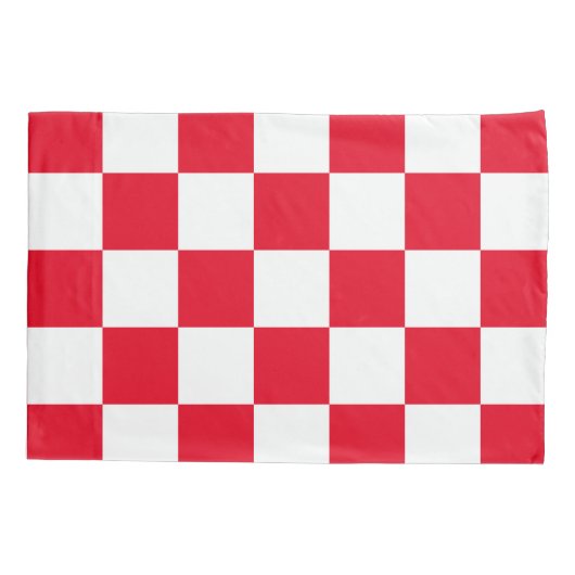 rotes geometrisches Muster Kissenbezug (Rückseite)