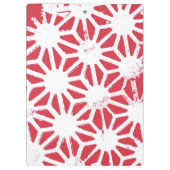 rotes geometrisches Muster Klemmbrett (Rückseite)