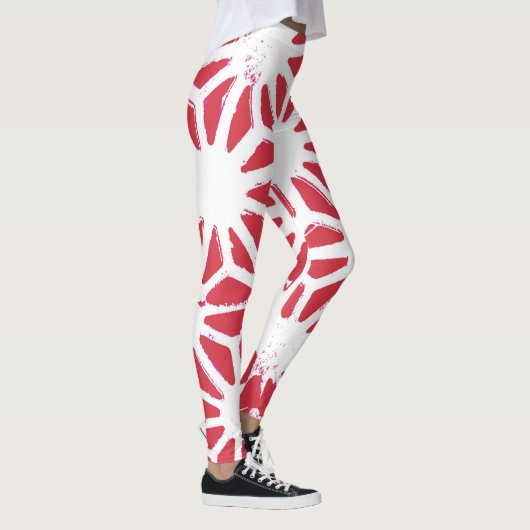 rotes geometrisches Muster Leggings (Rechts)