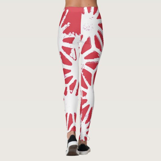 rotes geometrisches Muster Leggings (Rückseite)