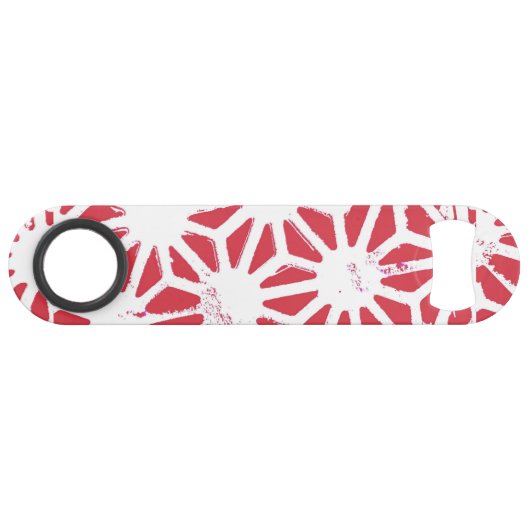 rotes geometrisches Muster Speed Flaschenöffner (Vorderseite (Horizontal))