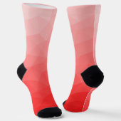 Rotes geometrisches Netz-Muster-Monogramm Socken (Gewinkelt)