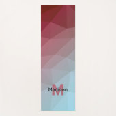 Rotes geometrisches Omermuster Monogram Yogamatte (Vorderseite)