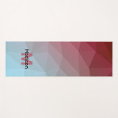 Rotes geometrisches Omermuster Monogram Yogamatte (Vorderseite (Horizontal))