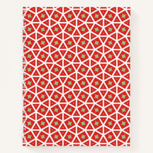 Rotes geometrisches Sternendesign für die Feiertag Notizblock