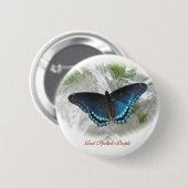 Rotes Gepunktetes Lila Butterfly-Abzeichen Button (Vorne & Hinten)
