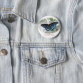 Rotes Gepunktetes Lila Butterfly-Abzeichen Button (Beispiel)