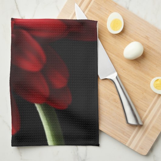 Rotes Gerber Gänseblümchen-Geschirrtuch Geschirrtuch (Viertel Falte)