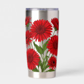 Rotes Gerbera-Daisy-Blumenstrauß Thermobecher (Rückseite)