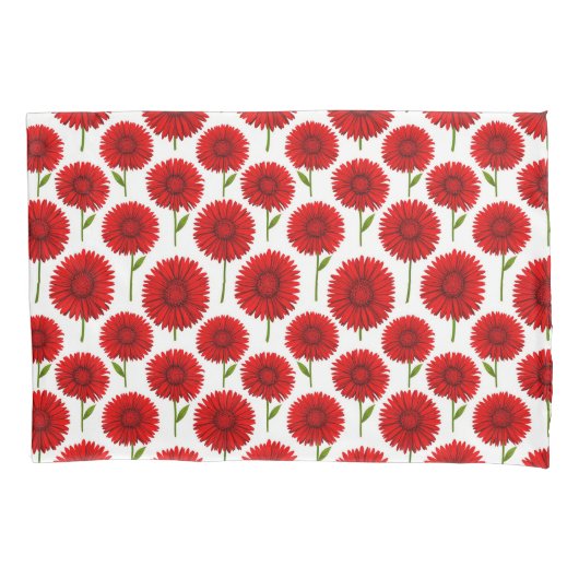 Rotes Gerbera-Daisy-Sträußchen Kissenbezug (Vorderseite)