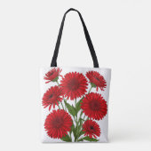 Rotes Gerbera-Gänseblümchen-Bouquet Tasche (Rückseite)