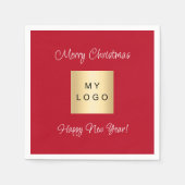 Rotes Geschäft-Logo Weihnachten Serviette (Vorderseite)