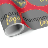 ROTES GESCHÄFTSLOGO - WIEDERHOLENDES MUSTERGESCHEN GESCHENKPAPIER (Rolleneckpunkt)