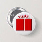 Rotes Geschenk mit Bogen Button (Vorne & Hinten)