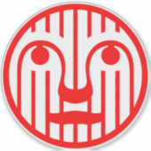 Rotes Gesicht Modern 4Matt Aufkleber (Vorderseite)