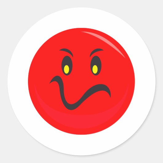 rotes Gesicht Runder Aufkleber (Vorderseite)