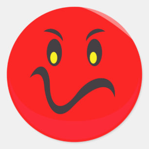 rotes Gesicht Runder Aufkleber
