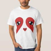 Rotes Gesichts-Liebe-Herz-Augen T-Shirt (Vorderseite)