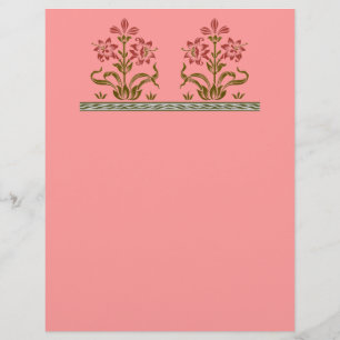 Rotes gestrichelte Blume Design Rosa Scrapbook Pap