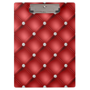 Rotes getuftetes kleines quadratisches Dekorations Klemmbrett