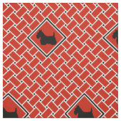 Rotes Gewebe, Diamant, Scottish Terrier, Design Stoff (Muster)