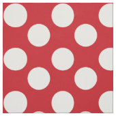 Rotes Gewebe mit großen weißen Tupfen Stoff (Muster)