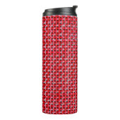 Rotes Gewebe nahtlose Textur von Bambusweide Ratta Thermosbecher (Nach links gedreht)