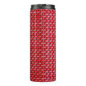 Rotes Gewebe nahtlose Textur von Bambusweide Ratta Thermosbecher (Rückseite)