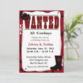 Rotes Gewollt Poster Einladung zum Geburtstag (Stehend Vorderseite)