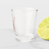 Rotes Ghost Dance Buffalo Line Shootglas Schnapsglas (Rechts)