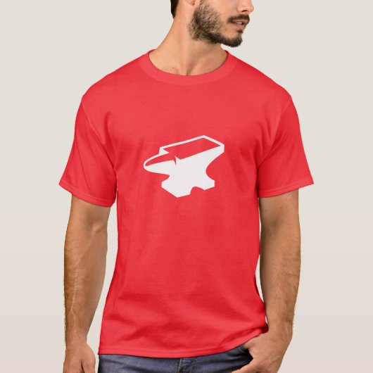 Rotes Gießerei-Amboss-T-Shirt (rot) T-Shirt (Vorderseite)