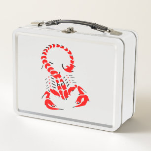 Rotes Giftkorpion sehr giftiges Insekt Metall Lunch Box