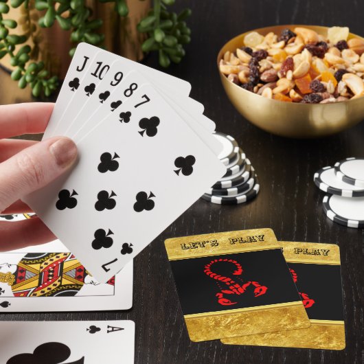 Rotes Giftkorpion sehr giftiges Insekt Spielkarten (In Situ)