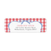 Rotes Gingham All American Rücksendeadresse (Vorne)