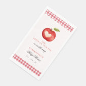 Rotes Gingham Apple of Our Eye Babyshower Serviette (Ecke)