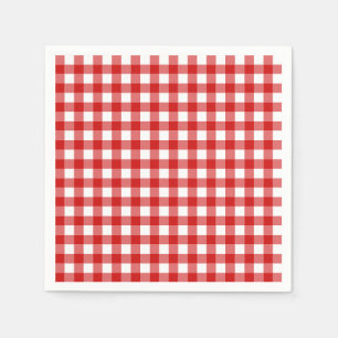 Rotes Gingham-Baby-Q-Barbecue-BBQ-Baby-Shower  Serviette
